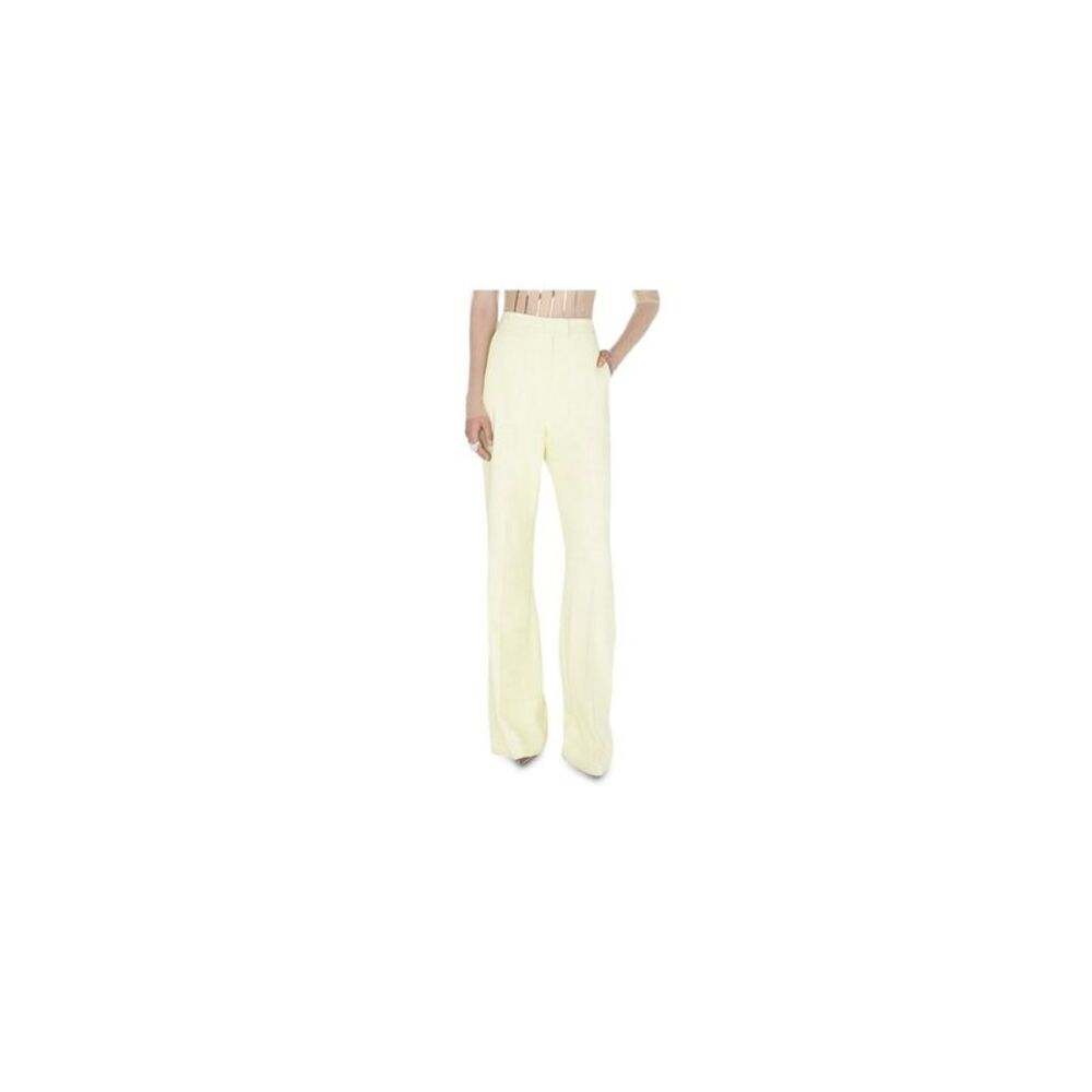 GALVAN LONDON Womens Yellow Creased Legs Lined Wear To Work Flare Pants 12